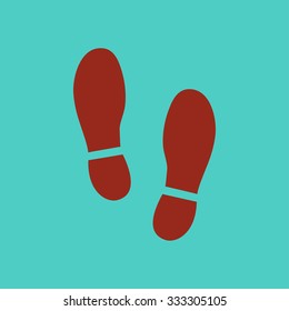 Black Imprint soles shoes icon. Flat design style.