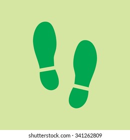 Black Imprint soles shoes icon. Flat design style.