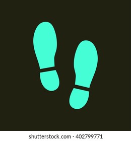 Black Imprint soles shoes icon. Flat design style.