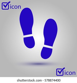 Black Imprint soles shoes icon. Flat design style.