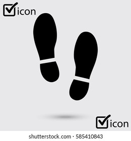 Black Imprint soles shoes icon. Flat design style.