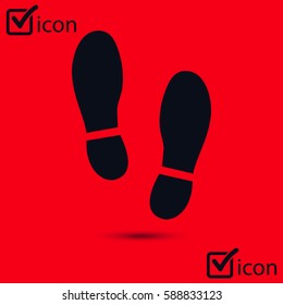 Black Imprint soles shoes icon. Flat design style.