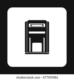 Black inbox icon in simple style isolated on white background. Message symbol
