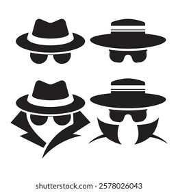 Black Incognito Logo Vector Illustration