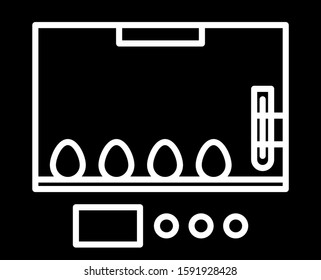 Black Incubator for eggs icon isolated on white background.  Vector Illustration