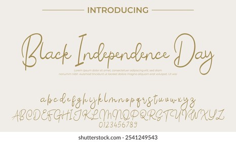 Black Independence Day Font Stylish brush painted an uppercase vector letters, alphabet, typeface