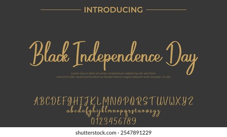 Black Independence Day Font Stylish brush painted an uppercase vector letters, alphabet, typeface
