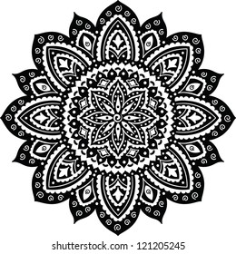 Black Indian ornament mandala