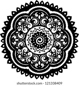 Black Indian ornament mandala
