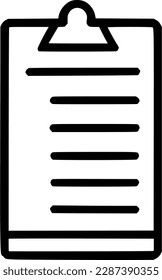 black individual clipboard line icon, simple outline office data note flat design pictogram, infographic vector for app logo web button ui ux interface elements isolate on white background