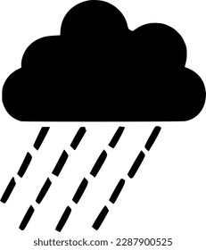 black individual drizzle rain day icon, simple bad weather flat design vector pictogram, infographic vector for app logo web website button banner ui ux interface elements isolate on white
