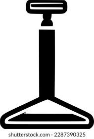 icono de línea de jack individual de piso negro, herramienta de soporte de contorno simple pictograma de diseño plano, vector infográfico para el logotipo de aplicación botón web ui ux elementos de interfaz aíslan sobre fondo blanco