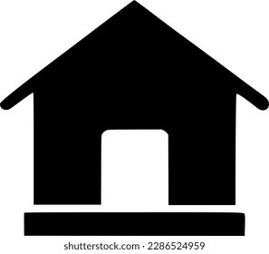 black individual house icon , simple manner real estate flat design concept vector for app ad web banner button ui ux interface elements isolate on white background