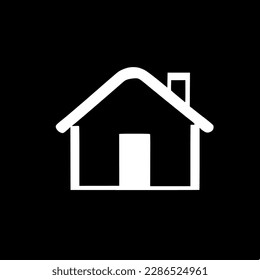 black individual house icon , simple manner real estate flat design concept vector for app ad web banner button ui ux interface elements isolate on white background