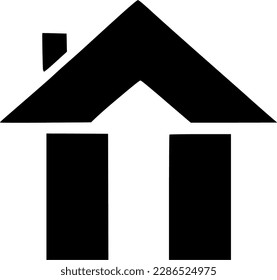 black individual house icon , simple manner real estate flat design concept vector for app ad web banner button ui ux interface elements isolate on white background