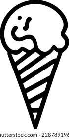 black individual ice cream line icon. simple tasty dainty flat design pictogram, clipart vector illustration for ad app logo ad web banner button ui ux interface elements isolate on white background