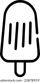 black individual popsicle line icon. simple ice cream stick flat design pictogram, clipart vector illustration for ad app logo web banner button ui ux interface elements isolate on white background