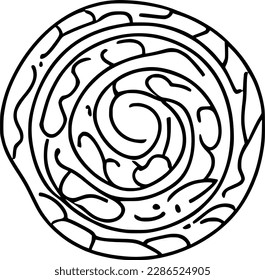 icono de la línea de caramelos de gelatina redondeada individual negra. diseño plano simple pictograma , ilustración del vector clipart para el logotipo de la aplicación botón de banner web ui ux elementos de interfaz aíslar sobre fondo blanco