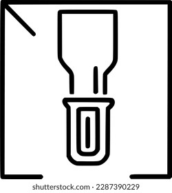 black individual scraper line icon, simple putty knife tool flat design pictogram, infographic vector for app logo web button ui ux interface elements isolate on white background