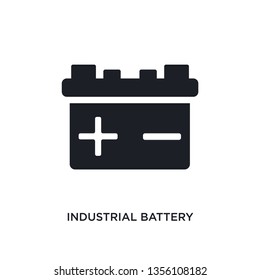 black industrial battery isolated vector icon. simple element illustration from industry concept vector icons. industrial battery editable logo symbol design on white background. can be use for web