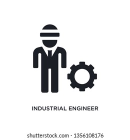 black industrial engineer isolated vector icon. simple element illustration from industry concept vector icons. industrial engineer editable logo symbol design on white background. can be use for