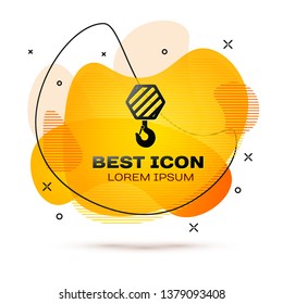 Black Industrial hook icon isolated on white background. Crane hook icon. Fluid color banner. Vector Illustration