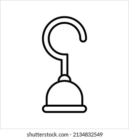 Black Industrial Hakensymbol. Vektorgrafik auf weißem Hintergrund. Hakensymbol des Kranes.