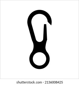 Black Industrial hook icon. vector illustration on white background. Crane hook icon.