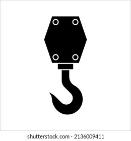 Black Industrial Hakensymbol. Vektorgrafik auf weißem Hintergrund. Hakensymbol des Kranes.