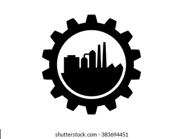 Black Industrial Icon On White Background Stock Vector (royalty Free 