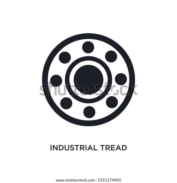 black industrial tread isolated vector icon. simple\
element illustration from industry concept vector icons. industrial\
tread editable logo symbol design on white background. can be use\
for web and