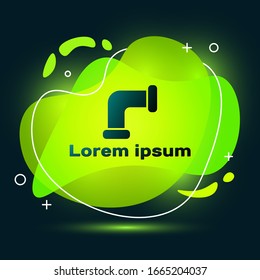 Black Industry metallic pipe icon isolated on black background. Plumbing pipeline parts of different shapes. Abstract banner with liquid shapes. Vector Illustration