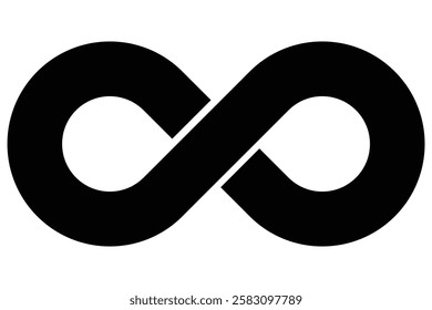 Black infinity icon isolated. Infinity, eternity, infinite, endless, loop, eternal, limitless symbol. infinity symbol vector illustrator.