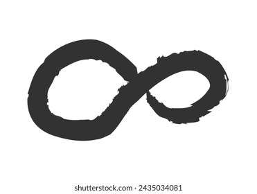 Icono de infinito negro hecho con pincelada.
