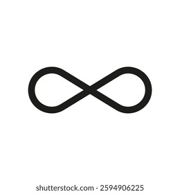 Black infinity icon. Symbol of endlessness. Vector. Flat design.