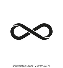 Black infinity icon. Symbol of endlessness. Vector illustration.

