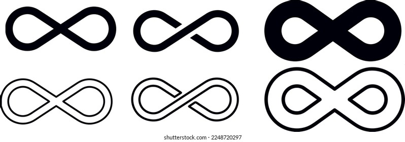 black Infinity icons vector design