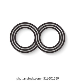 Black Infinity sign icon isolated on white background. Logo template. Vector illustration