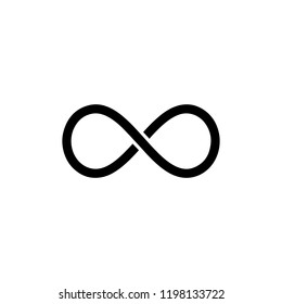 Black infinity symbol icon. Concept of infinite, limitless and endless.