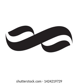 Black infinity symbol icon simple flat vector 