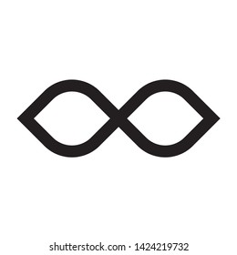 Black infinity symbol icon simple flat vector 