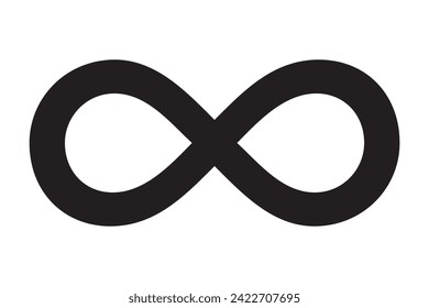 Icono de símbolo de infinito negro. Elemento simple de diseño de vector plano. Icono de infinito para proyectos de diseño gráfico