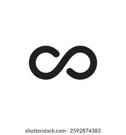 Black infinity symbol minimalist vector icon Vector