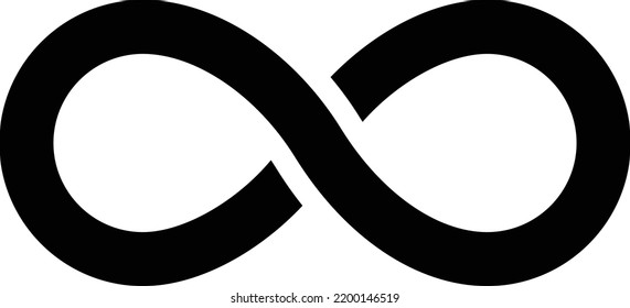 Símbolo de infinito negro sin fondo