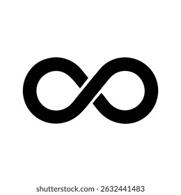 Black Infinity Symbol on a White Background Representing Limitlessness and Eternity