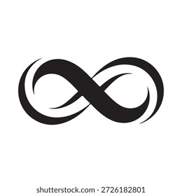 Un símbolo de infinito negro sobre un fondo blanco