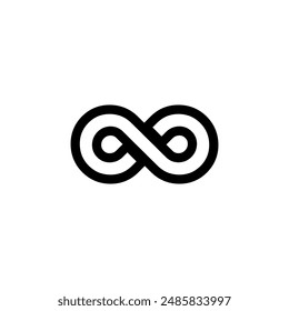 Black infinity symbol, sustainable logo illustration