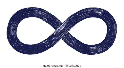 Black infinity vector. Grunge symbol freedom eternity or infinity in various contexts. Hand draw infinity sign combines deep meaning a unique visual style. Figure 8 with rough edges and texture