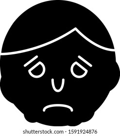 Black Inflammation on face icon isolated on white background.  Vector Illustration