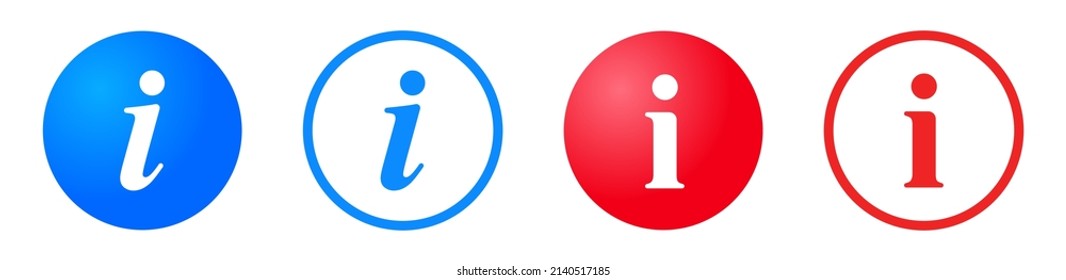 Black Info Point Icon Set. I Icon Symbol. Help And Hint Symbol. FAQ And Detail Symbol.  Information Icon Collection. Info Button. Info Symbol Minimal And Flat Style. Stock Vector.